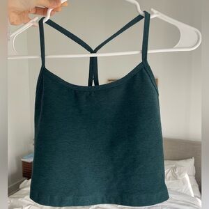 Spacedye Slim Racerback Cropped Tank - Midnight Green Heather / M